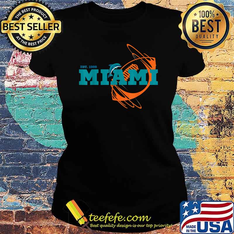 Miami Est 1966 Sports Team Novelty Athletic Dolphin T-s Ladies tee Miami Est 1966 Sports Team Novelty Athletic Dolphin T-s Ladies tee