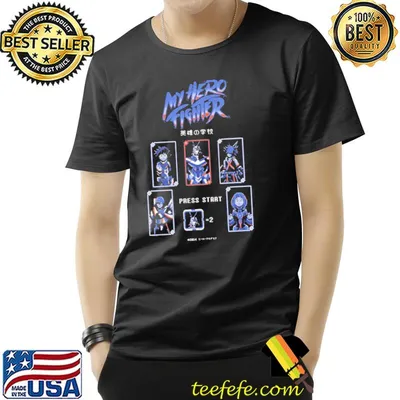 My hero figther press start my hero academia classic shirt