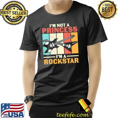 Not princess rockstar vintage guitar guitarist band player classic shirt