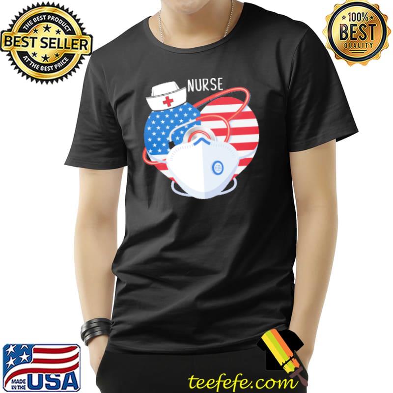 Nurse Heart American Flag Shirt