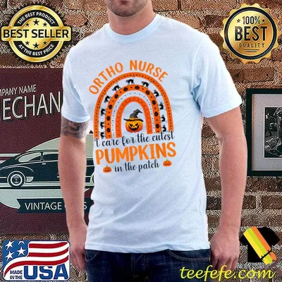 Ortho Nurse I Care The Cutest Pumpkins Rainbow Halloween T-Shirt