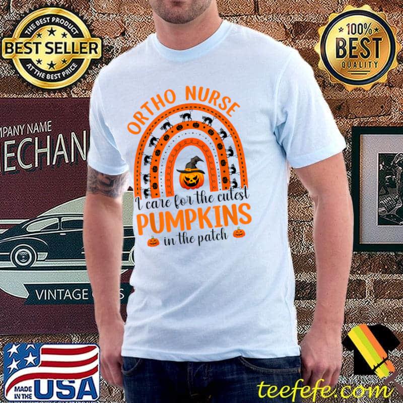 Ortho Nurse I Care The Cutest Pumpkins Rainbow Halloween T-Shirt