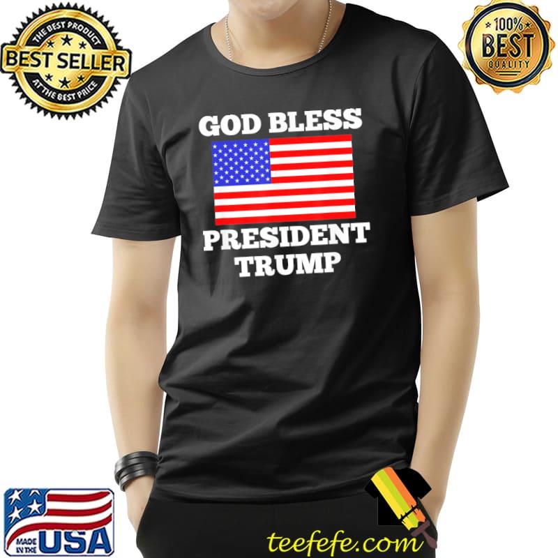 Patriotic god bless president Trump usa flag shirt
