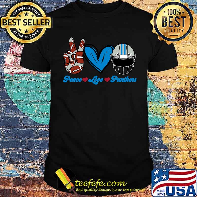 Peace Love Panthers Football Team T-Shirt Peace Love Panthers Football Team T-Shirt