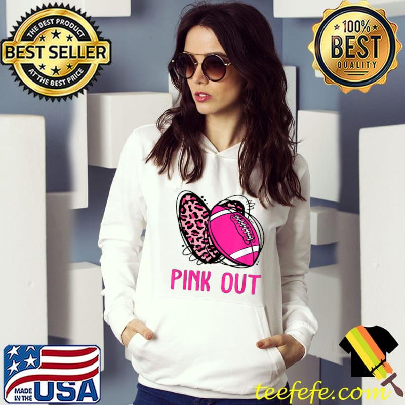 Pink Out Heart Leopard Football Breast Cancer Awareness T-Shirt Hoodie Pink Out Heart Leopard Football Breast Cancer Awareness T-Shirt Hoodie