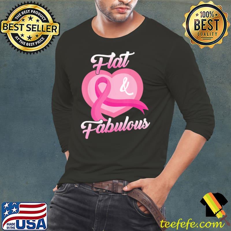 Pink ribbon flat and fabulous breast cancer awareness month classic s Long Sleeve Tee Pink ribbon flat and fabulous breast cancer awareness month classic s Long Sleeve Tee