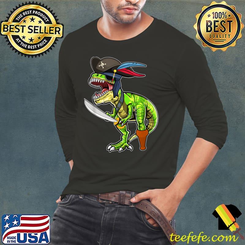 Pirate Dinosaur T Rex Tyrannosaurus Halloween T-Shirt Long Sleeve Tee Pirate Dinosaur T Rex Tyrannosaurus Halloween T-Shirt Long Sleeve Tee