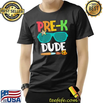 Pre-K Dude Back To School Sunglasses Colorful T-Shirt
