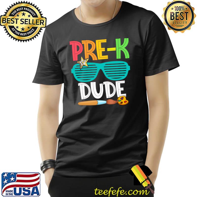 Pre-K Dude Back To School Sunglasses Colorful T-Shirt