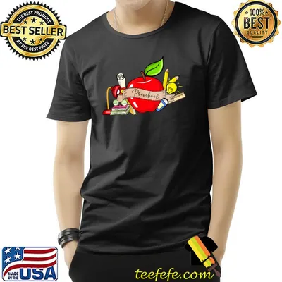 Preschool apple pencil book back to school T-Shirt