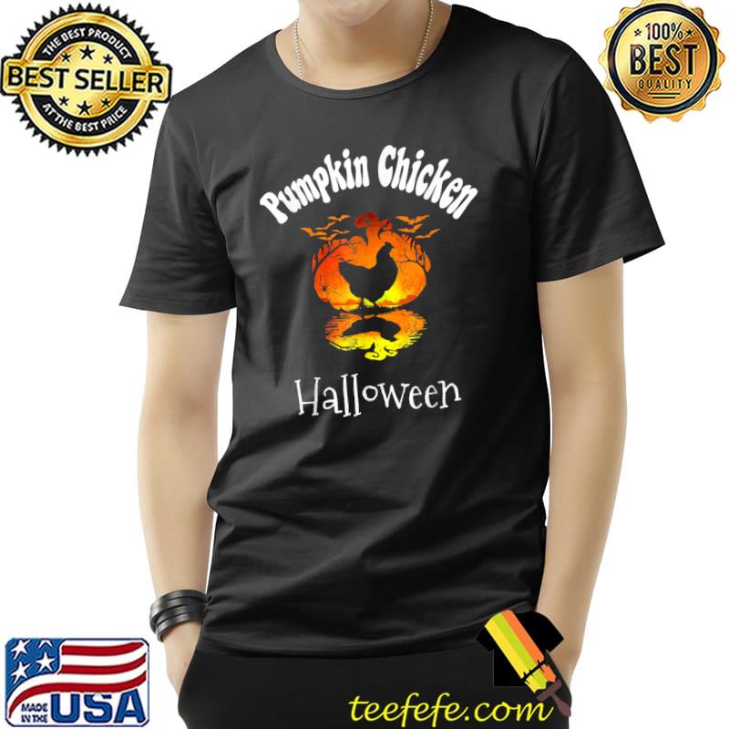 Pumpkin Chicken Halloween Bats Costume Lovers Fall Season T-Shirt