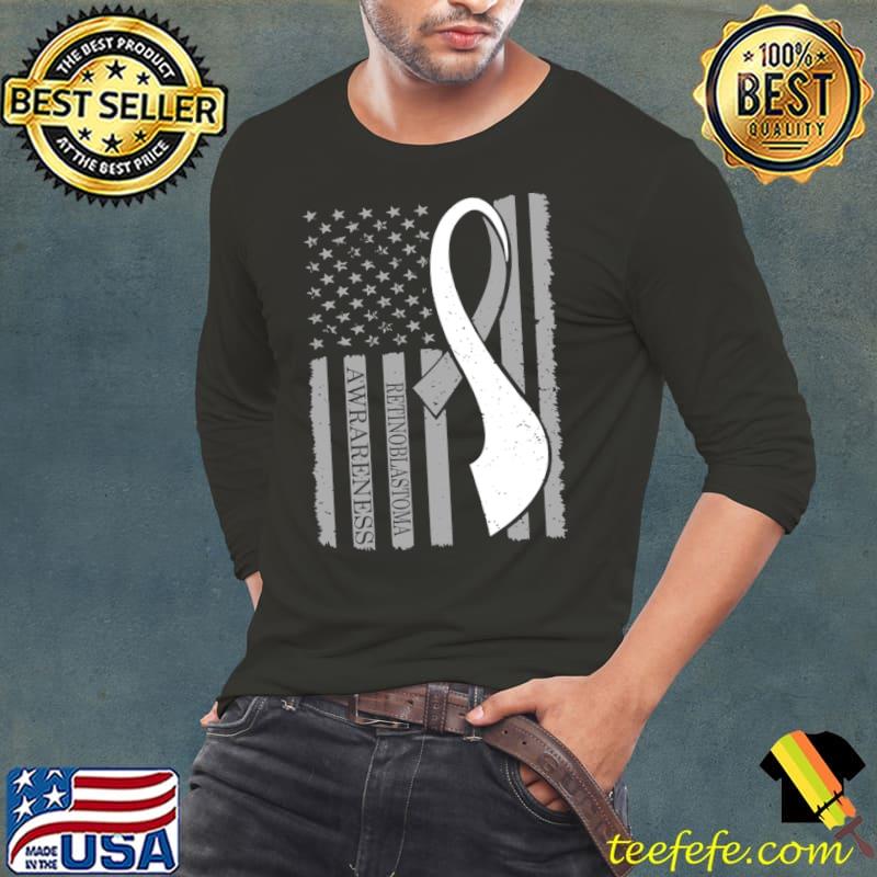 Retinoblastoma Awareness Ribbon American Flag In This Family We Fight Together T-Shirt Long Sleeve Tee Retinoblastoma Awareness Ribbon American Flag In This Family We Fight Together T-Shirt Long Sleeve Tee