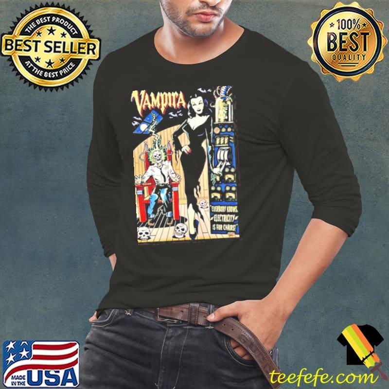 Retro art vampira halloween spooky night s Long Sleeve Tee Retro art vampira halloween spooky night s Long Sleeve Tee