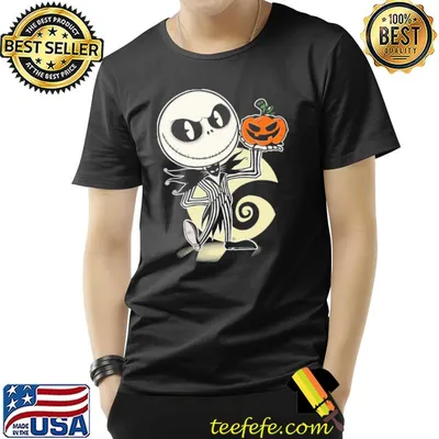 Retro Jack skellington with a halloween pumpkin cute art classic shirt