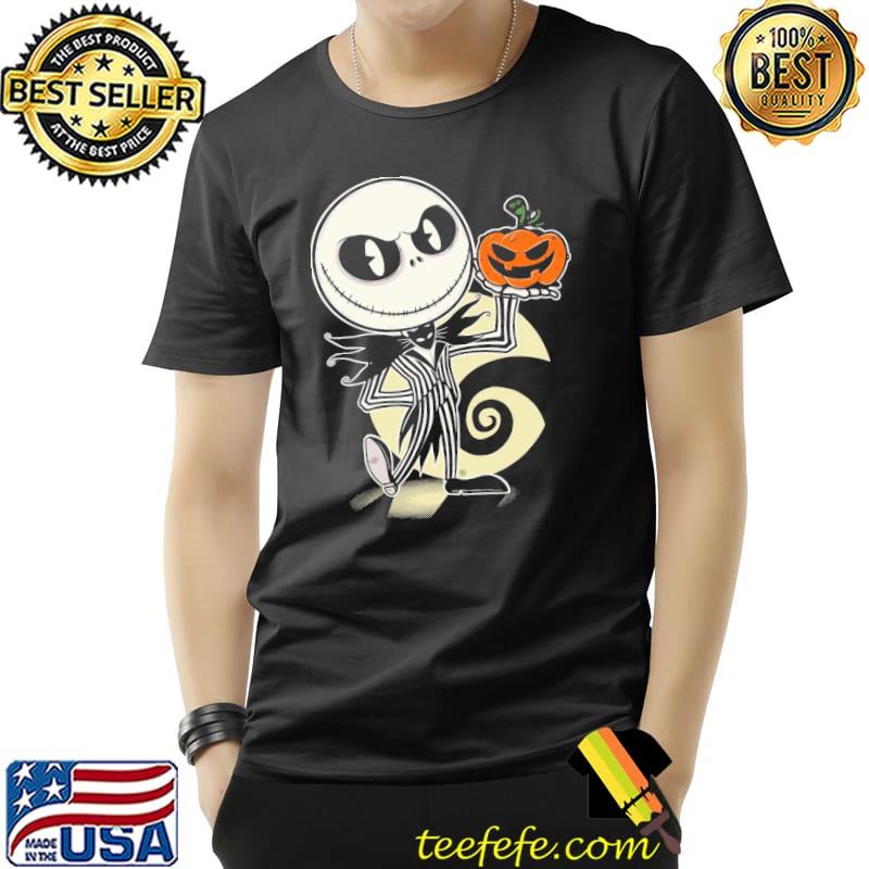 Retro Jack skellington with a halloween pumpkin cute art classic shirt Retro Jack skellington with a halloween pumpkin cute art classic shirt