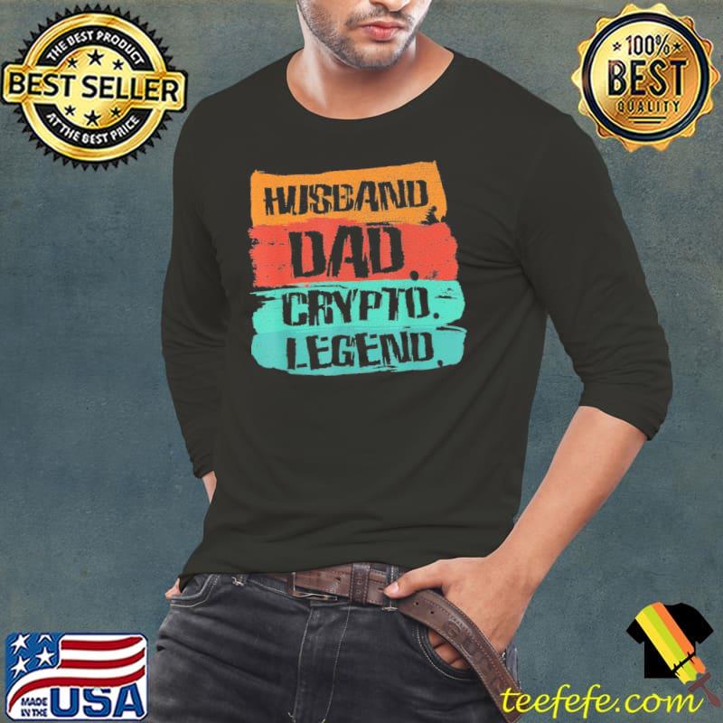 Retro vintage funny husband dad crypto legend classic s Long Sleeve Tee Retro vintage funny husband dad crypto legend classic s Long Sleeve Tee