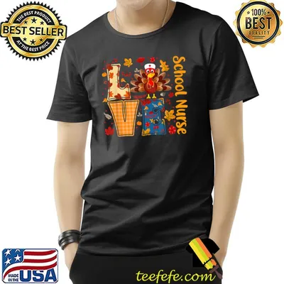 School Nurse Turkey Thanksgiving Day Nurse T-Shirt