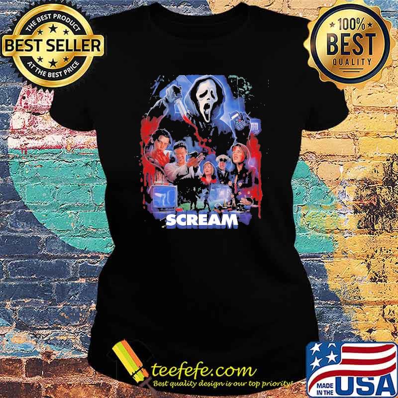 Scream Ghostface Horror Movie Poster Shirt Ladies tee Scream Ghostface Horror Movie Poster Shirt Ladies tee