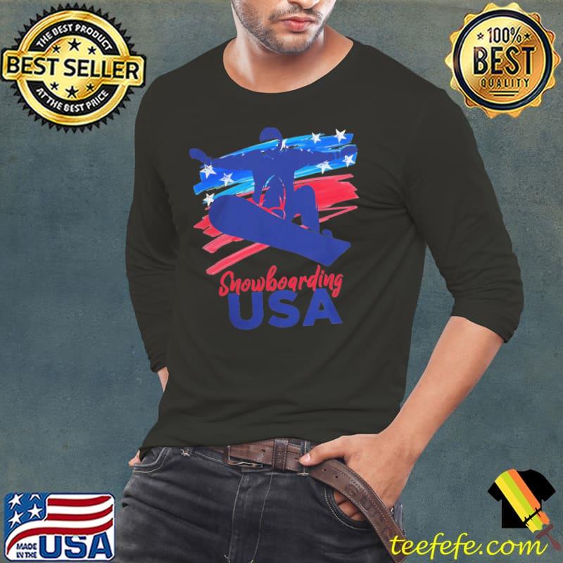 Snowboarding usa support the team usa flag snowboard s Long Sleeve Tee Snowboarding usa support the team usa flag snowboard s Long Sleeve Tee