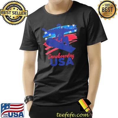 Snowboarding usa support the team usa flag snowboard shirt
