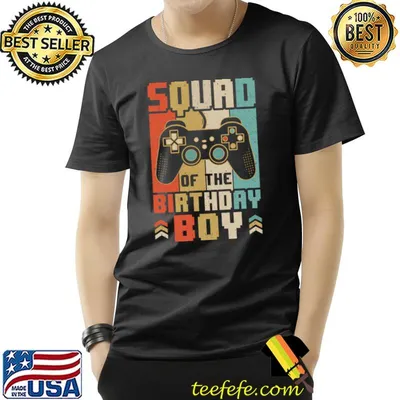 Squad Of The Birthday Boy Video Gamer Party Matching Vintage T-Shirt