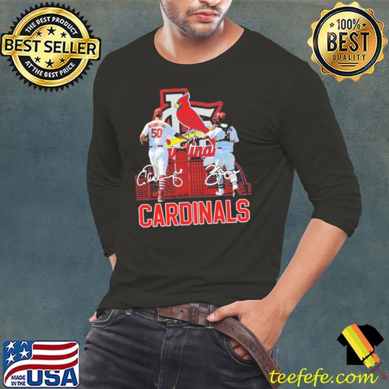 St. louis cardinals adam wainwright and molina signatures 2022 sporit s Long Sleeve Tee St. louis cardinals adam wainwright and molina signatures 2022 sporit s Long Sleeve Tee