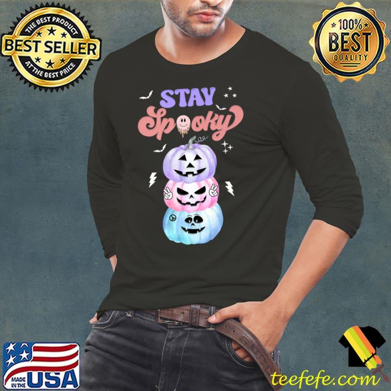 Stay Spooky Pumpkin Groovy Ghost Halloween T-Shirt Long Sleeve Tee Stay Spooky Pumpkin Groovy Ghost Halloween T-Shirt Long Sleeve Tee