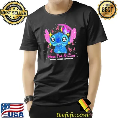 Stitch nope breast cancer awareness hope for a cure classic shirt