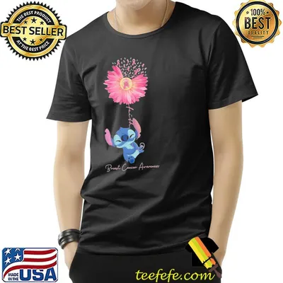 Stitch nope breast cancer awareness pink daisy faith cute classic shirt