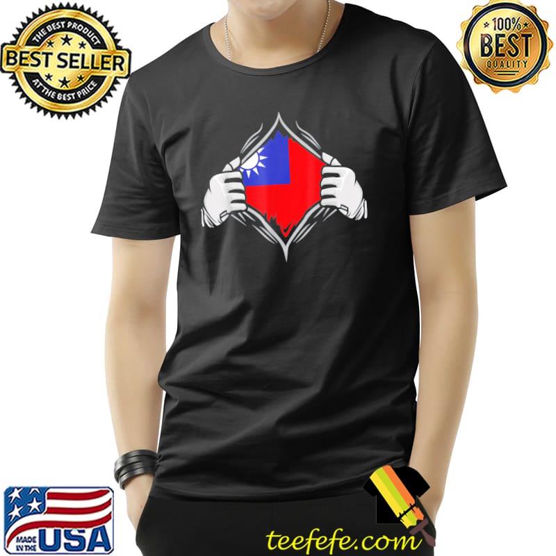Super taiwan heritage proud taiwanese roots flag shirt