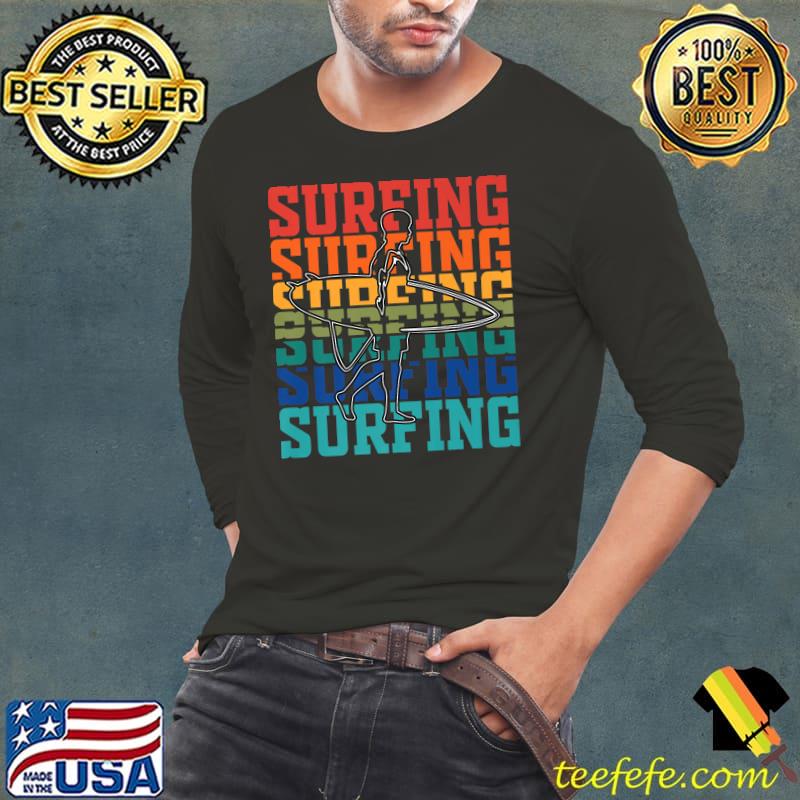 Surfing Vintage Retro Surf Lovers T-Shirt Long Sleeve Tee Surfing Vintage Retro Surf Lovers T-Shirt Long Sleeve Tee