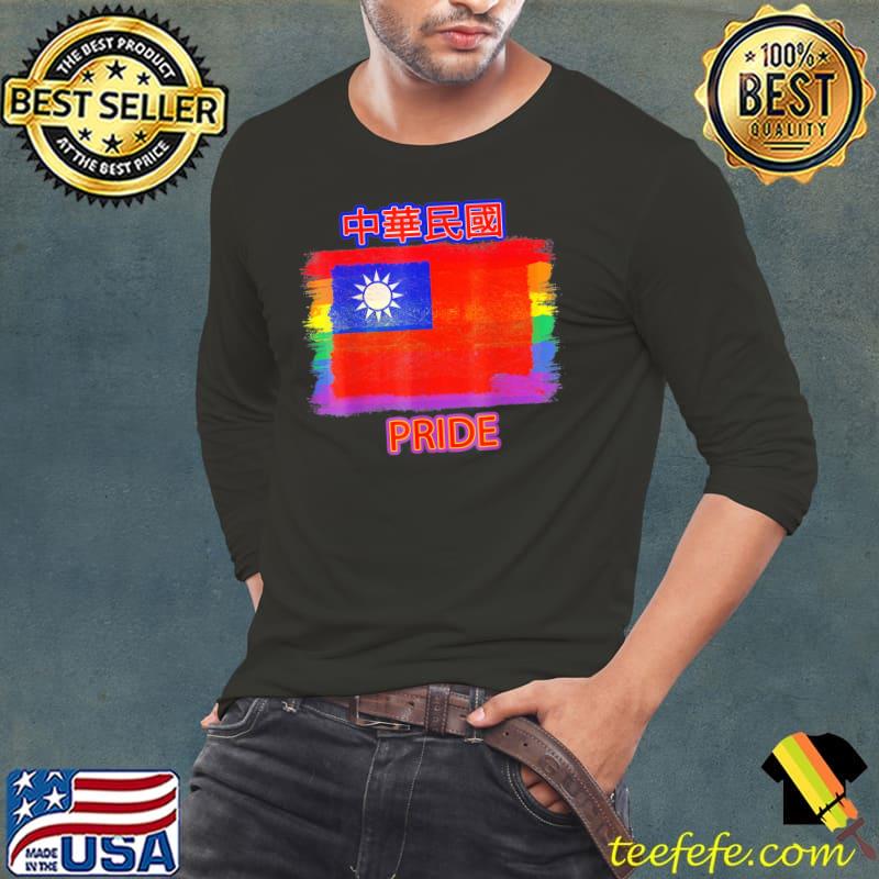 Taiwan flag rainbow flag lgbtq rights and liberties s Long Sleeve Tee Taiwan flag rainbow flag lgbtq rights and liberties s Long Sleeve Tee