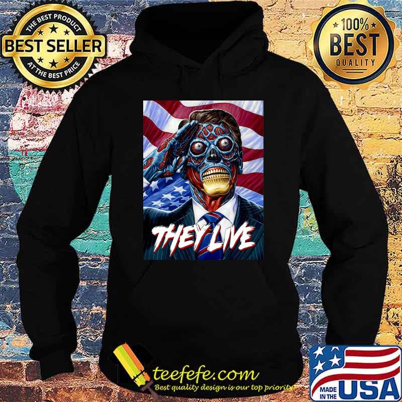 They Live 1988 Skull America Flag Poster Movie Shirt Hoodie They Live 1988 Skull America Flag Poster Movie Shirt Hoodie