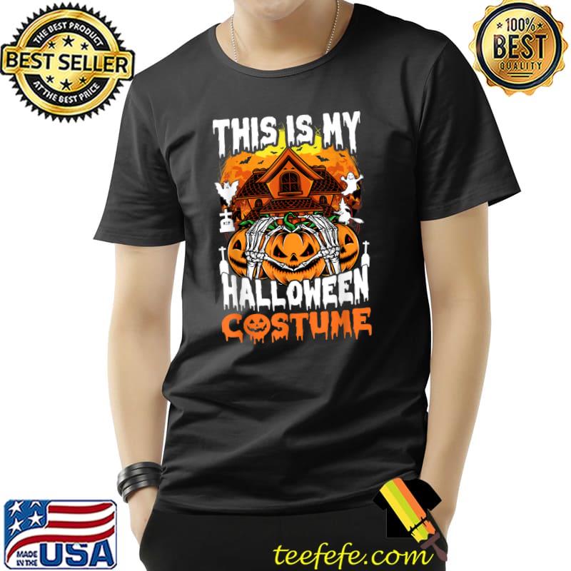 This Is My Halloween Costume Pumpkin Scary Halloween Night Skeleton Moon T-Shirt
