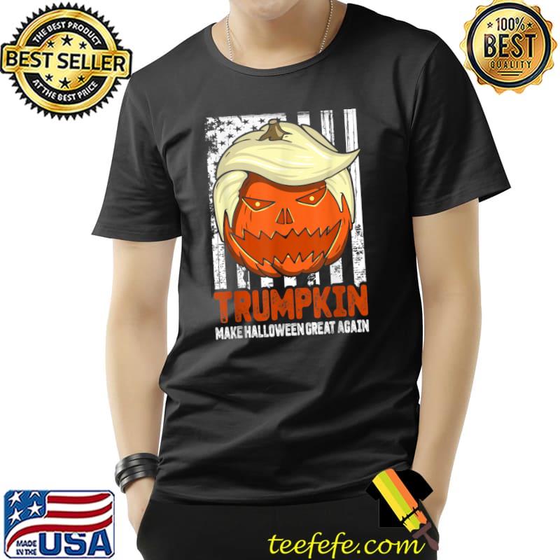 Trumpkin Make Halloween Great Again Usa Flag T-Shirt