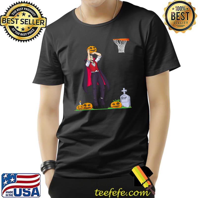 Vampire Play Basketball Halloween Pumpkins T-Shirt