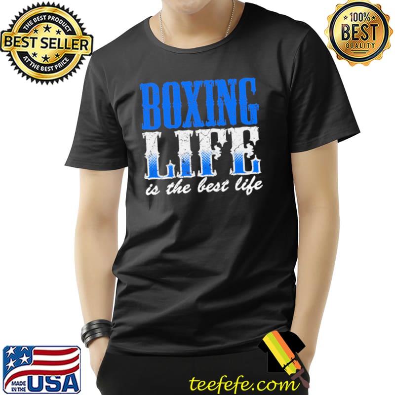 Vintage boxing life color blue classic shirt
