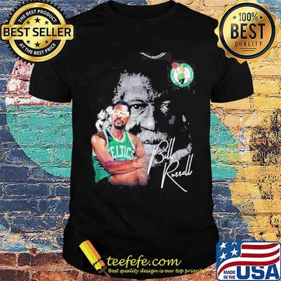 Vintage NBA Legend Bill Russell Signature Rip Shirt