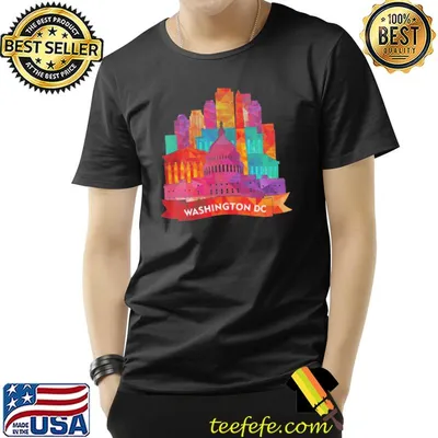 Washington DC usa capital landmarks art souvenir classic shirt