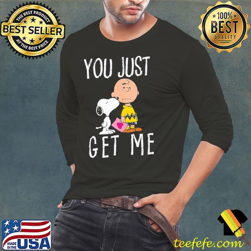 Womens Peanuts Charlie brown and Snoopy you just get me classic s Long Sleeve Tee Womens Peanuts Charlie brown and Snoopy you just get me classic s Long Sleeve Tee