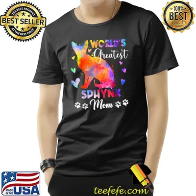 World Greatest Colorful Sphynx Cat Mom Kitten Watercolor T-Shirt