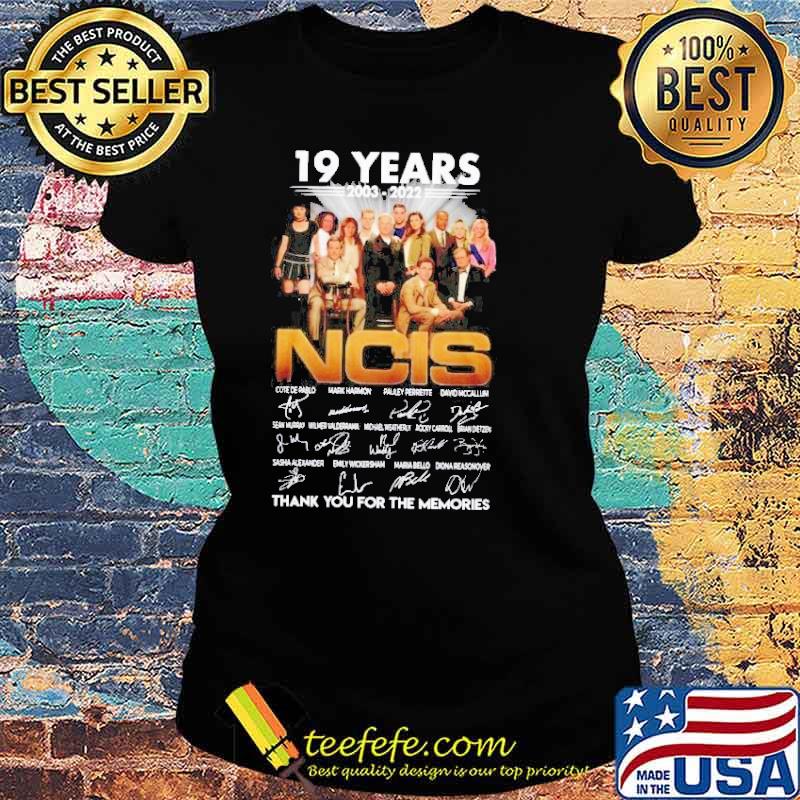 19 years ncis thank for memories signatures s Ladies tee 19 years ncis thank for memories signatures s Ladies tee
