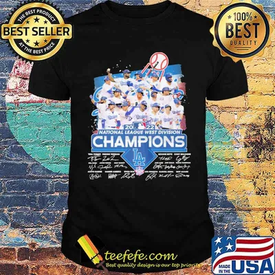 2022 national league west division dodgers signatures shirt