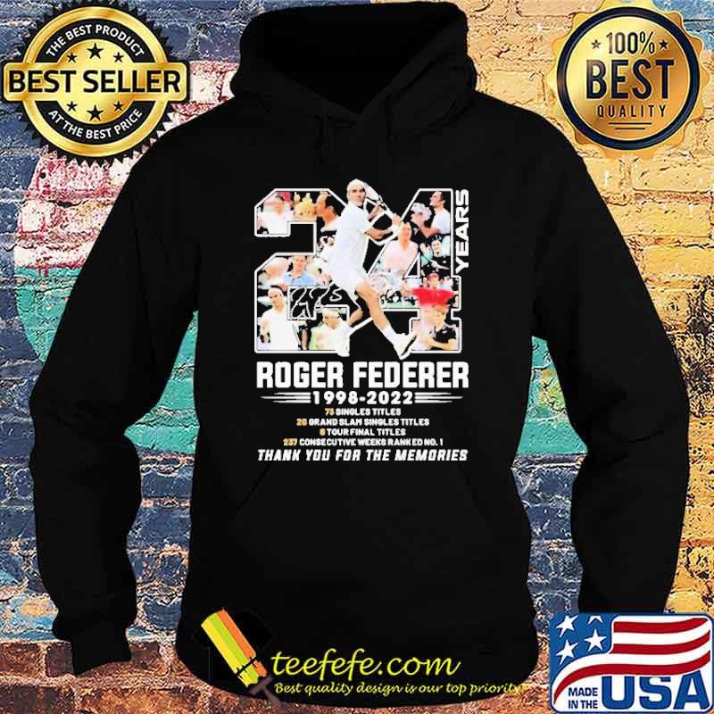 24 Years Roger Federer 1998 2022 Thank You For The Memories Shirt Hoodie 24 Years Roger Federer 1998 2022 Thank You For The Memories Shirt Hoodie