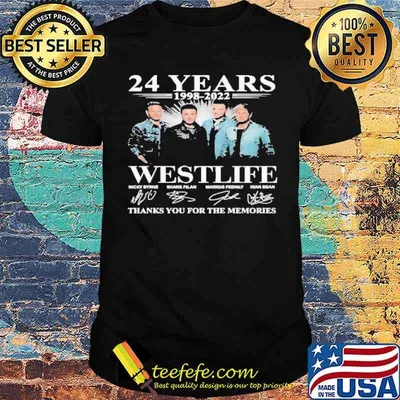 24 years westlife thank for memories signatures shirt