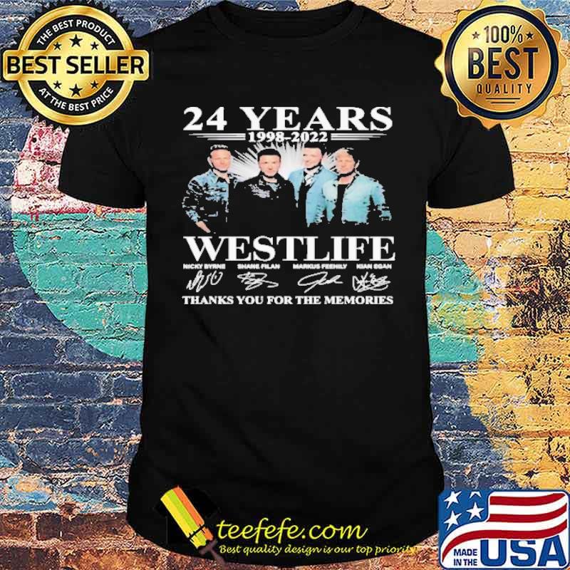 24 years westlife thank for memories signatures shirt 24 years westlife thank for memories signatures shirt