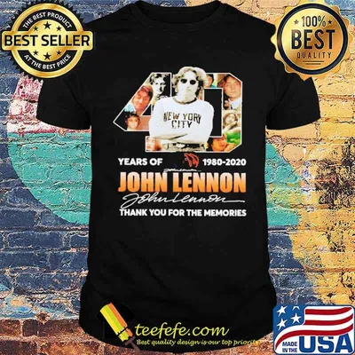 40 years of john lennon thank for memories signatures shirt