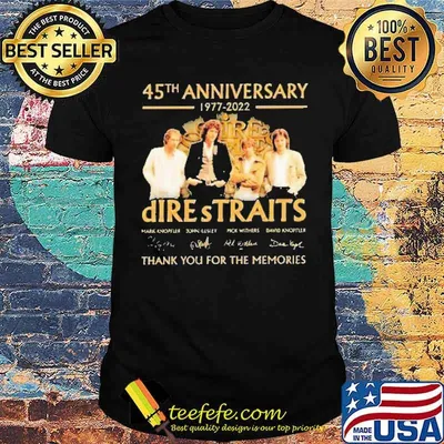 45th Anniversary 1977 2022 DireStraits Thank You For The Memories Shirt