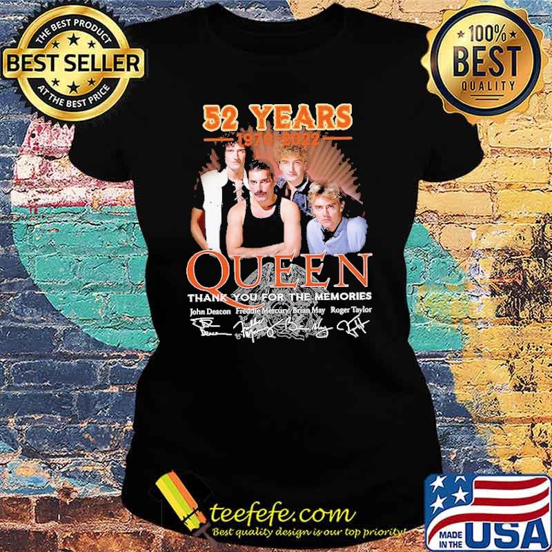 52 years 1970 2022 queen thank for memories signatures s Ladies tee 52 years 1970 2022 queen thank for memories signatures s Ladies tee