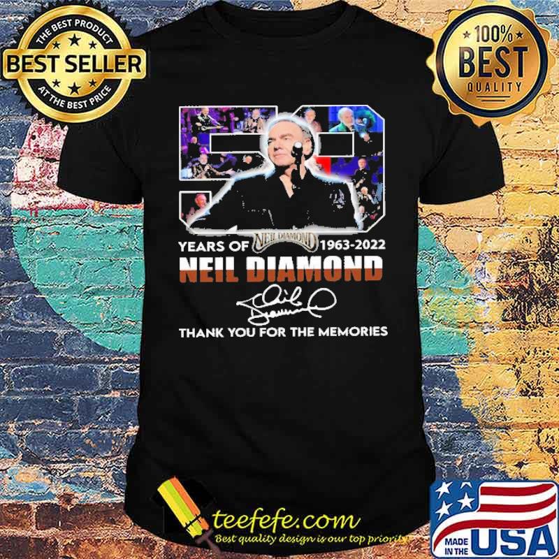 58 years of neil diamond thank for memories signature shirt